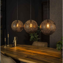 Hanglamp Zip sphere Ø30 cm 3 lampen - Artic zwart