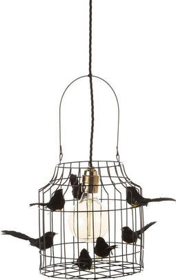 hanglamp zwart met vogeltjes nét echt!