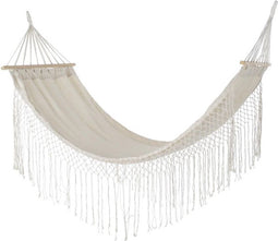 Hangmat DKD Home Decor Beige Polyester Katoen Pijnboom Franjes (280 x 100 x 130 cm)