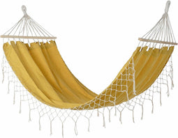 Hangmat DKD Home Decor Oker Polyester Katoen Pijnboom Franjes (255 x 80 x 28 cm)