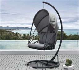 Hangstoel Tony met kap - Grijs