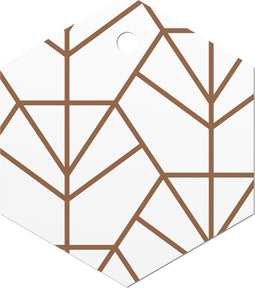 Hangtag - Copper diamond - 60x69mm - kraftpapier - wit/koper - 50 stuks