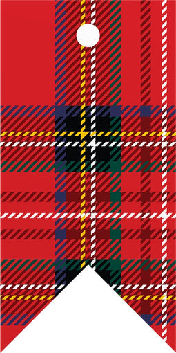Hangtag - Tartan - 37x75mm - kraftpapier - rood - 50 stuks