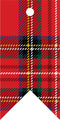 Hangtag - Tartan - 37x75mm - kraftpapier - rood - 50 stuks