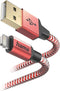 Hama Reflective - USB-A naar Lightning Kabel - Gevlochten nylon - 2,4A - 150cm - Rood