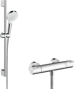 hansgrohe Crometta Vario renovatieset 65 cm met Ecostat 1001 CL thermostaat wit/chroom