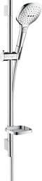 hansgrohe Raindance Select E 120 / Unica'S Puro Glijstangset - 65 cm - Chroom / Wit - diameter handdouche 120 mm