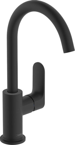 hansgrohe Rebris S ééngreeps wastafelmengkraan 210 met draaibare uitloop en trekwaste mat zwart