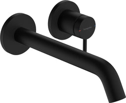 hansgrohe Tecturis S ééngreeps wastafelkraan inbouw voor wandmontage, met uitloop 22,5 cm mat zwart