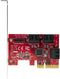 Startech.com 6P6G-PCIE-SATA-CARD - SATA PCIe Uitbreidingskaart - 6x SATA-600 - Goud Rood