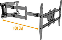 Nanook TV-beugel - Draaibaar - Extra lange arm 100 cm - 42-75 inch - Max. 60 kg - VESA 100x100 t/m 600x400 - Zwart