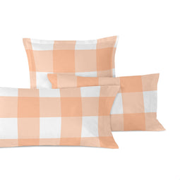 Happy Friday Pillow cover Gingham 50x75 cm (x2) Peach