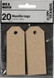 Happy Moments Labels Naturel 3 X 8 Cm Karton 20 Stuks