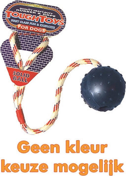 Happy Pet Tough Toys Rubber Bal Aan Werptouw - LARGE 22X6X6 CM