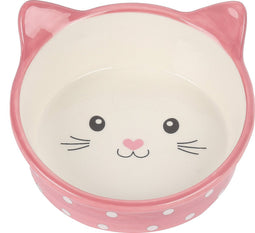 Happy pet voerbak kat polka roze / creme