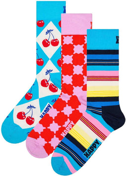 Happy Socks - 3-Pack Checks and Stripes Gift Set Maat 36-40