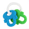 Happy world 11 Cm Wit/blauw/groen - bijtsleutels - bijtspeeltje - siliconen bijtring