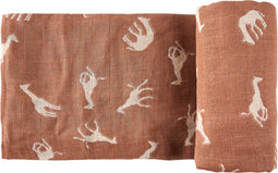 HappyBear | Swaddle Hydrofiele Doek - Savanna | Extra groot - 120cm | Inbakerdoek | 100% zachte tweelaags katoenen mousseline