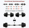 Happygetfit - 2 in 1 Verstelbare halterset met anti-slip handvat, 30 KG in gewicht verstelbaar, 8 x 2,5kg / 8 x 1,25kg, Dumbbell set training apparatuur voor thuis of gymnastiek oefeningen, Duurzame fitness barbell