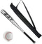 Happygetfit - 76cm honkbalknuppel, Macllar aluminium honkbalknuppel, lichtgewicht, met bal, opbergtas, zilver