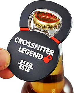 Happygetfit - Bieropener Kettlebell, Flesopener Crossfit, flessenopener Kettlebell. Handschoenen voor Crossfit, Polsverbanden, Tape Crossfit.