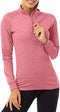 Happygetfit - Dames hardloopshirts met lange mouwen lichtgewicht workout tops met 1/4 rits kraag voor lente herfst