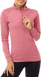 Happygetfit - Dames hardloopshirts met lange mouwen lichtgewicht workout tops met 1/4 rits kraag voor lente herfst