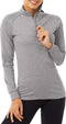 Happygetfit - Dames hardloopshirts met lange mouwen lichtgewicht workout tops met 1/4 rits kraag voor lente herfst