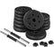 Happygetfit - Halterset, 20 kg, korte halters, gietijzeren halters met stersluitingen, fitness, gymnastiek, halters voor krachttraining