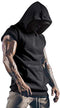 Happygetfit - Heren Gym Tank Tops Sport T Shirt Dunne Fitness Spiervest Mouwloos Hoodies met Zakken