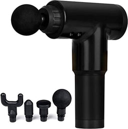 Happygetfit - Massagegeweer, Massagepistool, Deep Tissue Elektrische Handheld Percussie Spiermassager, Massage Gun, 6 Snelheden & 4 Massagekoppen voor Spieren ontspanning