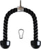Happygetfit - Nylon triceptouw gedraaid touw tricepstouw om naar beneden te trekken met anti-slip handgrepen - biceps, triceps, fitnessstudio of thuis - zwart