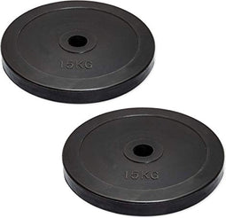 Happygetfit - Olympic Rubber Bumper Weight Plates 2" Zwart Kleur Premium Volledig Rubber Encased Voor Thuis Gym, Fitness Oefening, Lifting, Vetverlies, Ripped, Crossfit, Calisthenics