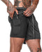 Happygetfit - Shorts heren 2-in-1 trainingsshorts zomer korte broek sneldrogende hardloopshort sportbroek met zakken compressieshort