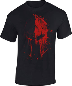 Happygetfit - T-shirt: Sparta bloedhelm - Urban Streetwear - sportkleding mannen mannen vrouwen - en - Spartan Train Hard - Gym Fitness Body Building - Muscle-shirt - Kraft - MMA Fight Boxer vechtsport - Athletic