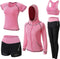 Happygetfit - Trainingspak voor dames, yogakleding, pak van 5 sportpak, joggingpak, gym, fitness, loopkleding, sportswear, sport, yoga, outfit voor dames, beha leggings