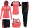 Happygetfit - Trainingspak voor dames, yogakleding, pak van 5 sportpak, joggingpak, gym, fitness, loopkleding, sportswear, sport, yoga, outfit voor dames, beha leggings