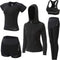 Happygetfit - Trainingspak voor dames, yogakleding, pak van 5 sportpak, joggingpak, gym, fitness, loopkleding, sportswear, sport, yoga, outfit voor dames, beha leggings