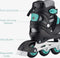 Happygetfit - Verstelbare skeelers verschillende maten - Verstelbare skates voor meisjes en jongens - Inline skates kinderen blauw/grijs - Meerdere maten