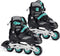 Happygetfit - Verstelbare skeelers verschillende maten - Verstelbare skates voor meisjes en jongens - Inline skates kinderen blauw/grijs - Meerdere maten