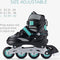 Happygetfit - Verstelbare skeelers verschillende maten - Verstelbare skates voor meisjes en jongens - Inline skates kinderen blauw/grijs - Meerdere maten
