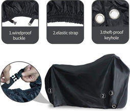 Happygetfit - Waterdichte fietshoes met slotgaten, waterdicht, bescherming tegen sneeuw, stof, regen, uv-straling - 200 x 110 x 70 cm