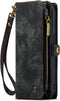 Caseme - Geschikt voor iPhone 15 Pro - Vintage 2 in 1 portemonnee hoes - Zwart