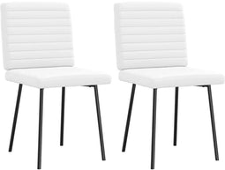 vidaXL - Eetkamerstoelen - 2 - st - kunstleer - wit