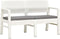 vidaXL - Tuinbank - 2-zits - met - kussens - 120 - cm - kunststof - wit