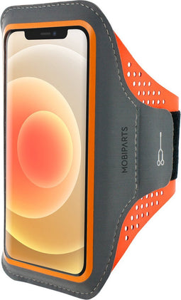Hardloop Sportarmband geschikt voor Apple iPhone 12 Mini - Oranje - Mobiparts