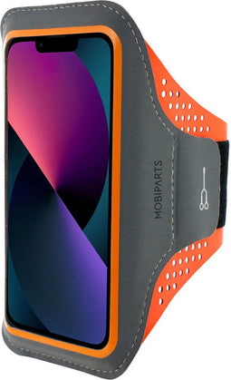 Hardloop Sportarmband geschikt voor Apple iPhone 13 Mini - Oranje - Mobiparts