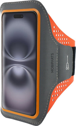 Hardloop Sportarmband geschikt voor Apple iPhone 16 - Oranje - Mobiparts