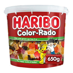Haribo - color-rado wine gum + engelse drop 650gram | 6 stuks