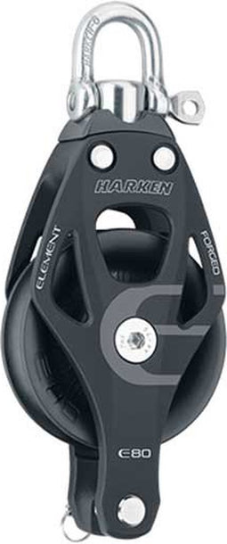 Harken 80 Mm Enkele Zwenkkatrol Met Touwring Zwart